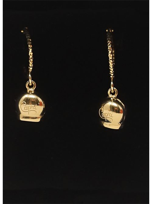 Gold pleated Capri bells earrings Capri Bell | ORECCHINICERCHIOCAMPANELLEORO